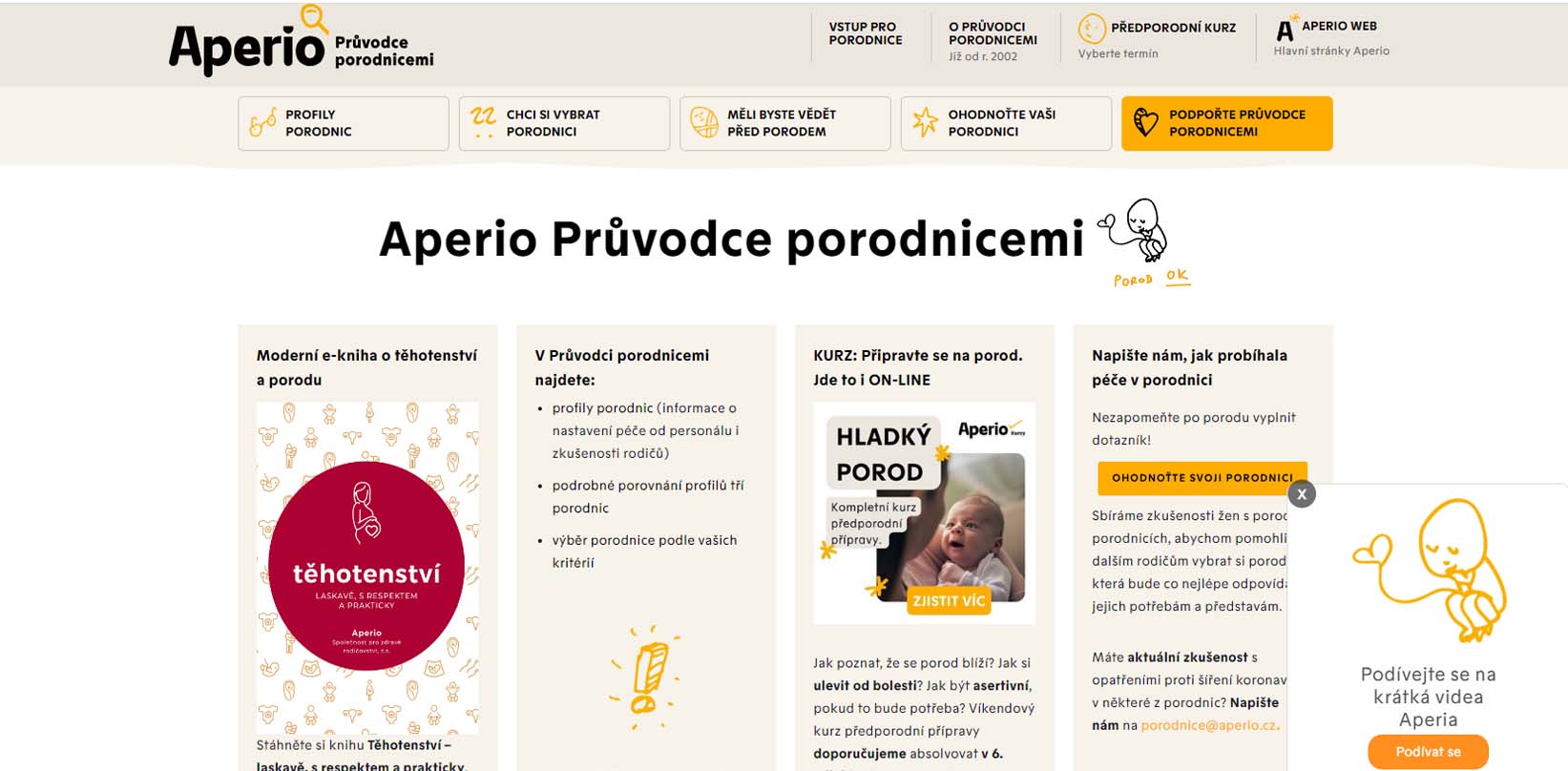 Aperio Průvodce porodnicemi